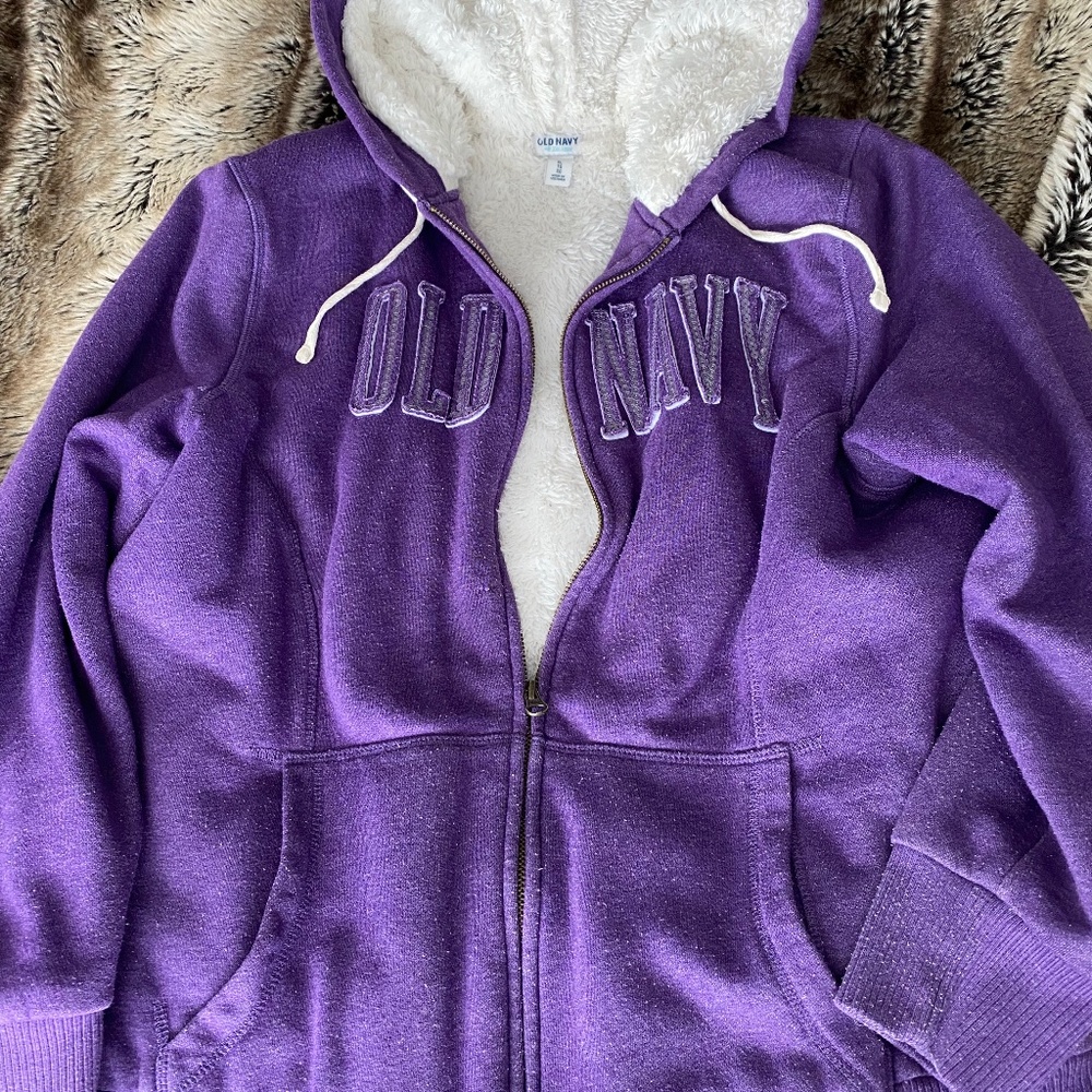 Old Navy Fleece Jacket, XL, Deep Purple